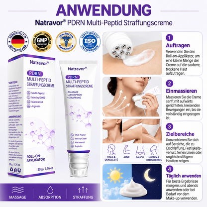Natravor®🎗️ PDRN Multi-Peptid Straffende Körpercreme ｜ Anti-Aging Pflege, Feuchtigkeit, Straffung & Lifting für ein glatteres, ebenmäßigeres Hautbild
